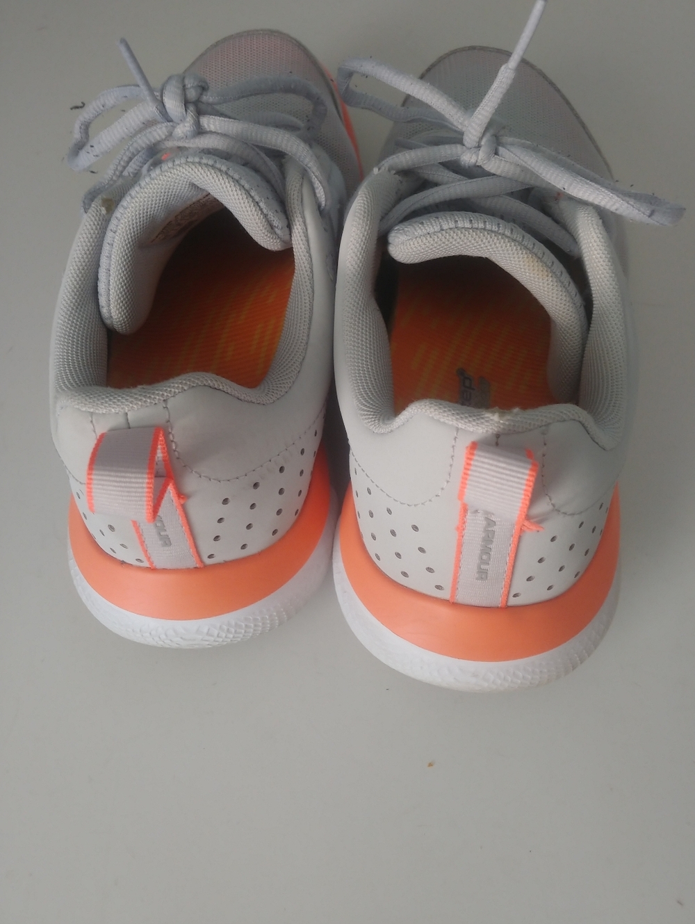 Under Armour Gray Athletic Sneakers with Coral Accents Size 8 - Picture 2 of 8